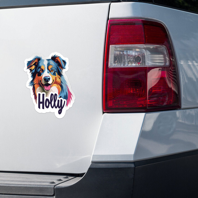 Australian Shepherd Dog Holly Name Car Bumper Sticker Waterproof Vinyl Decal