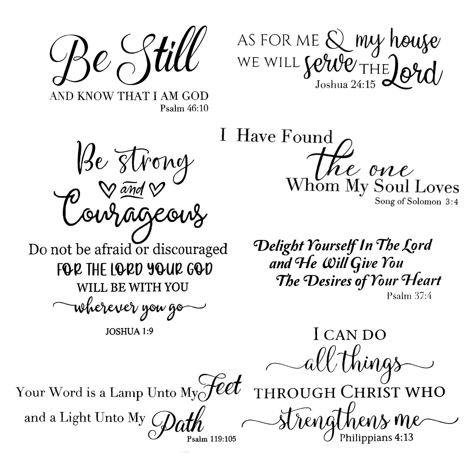 7 Pcs Bible Verse Wall Stickers Inspirational Quote Wall Decals Religious Mot…