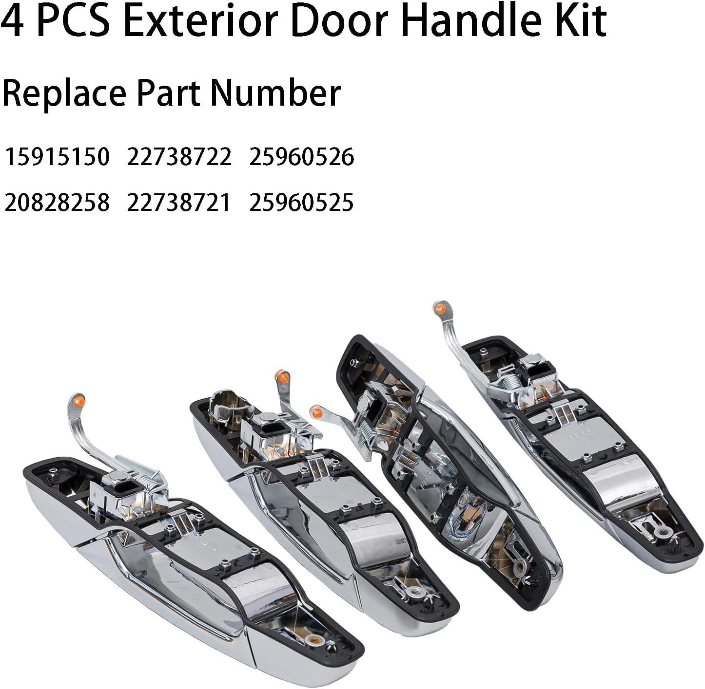 4PCS Exterior Door Handles Compatible with 2007-2014 Cadillac Escalade, Chrome