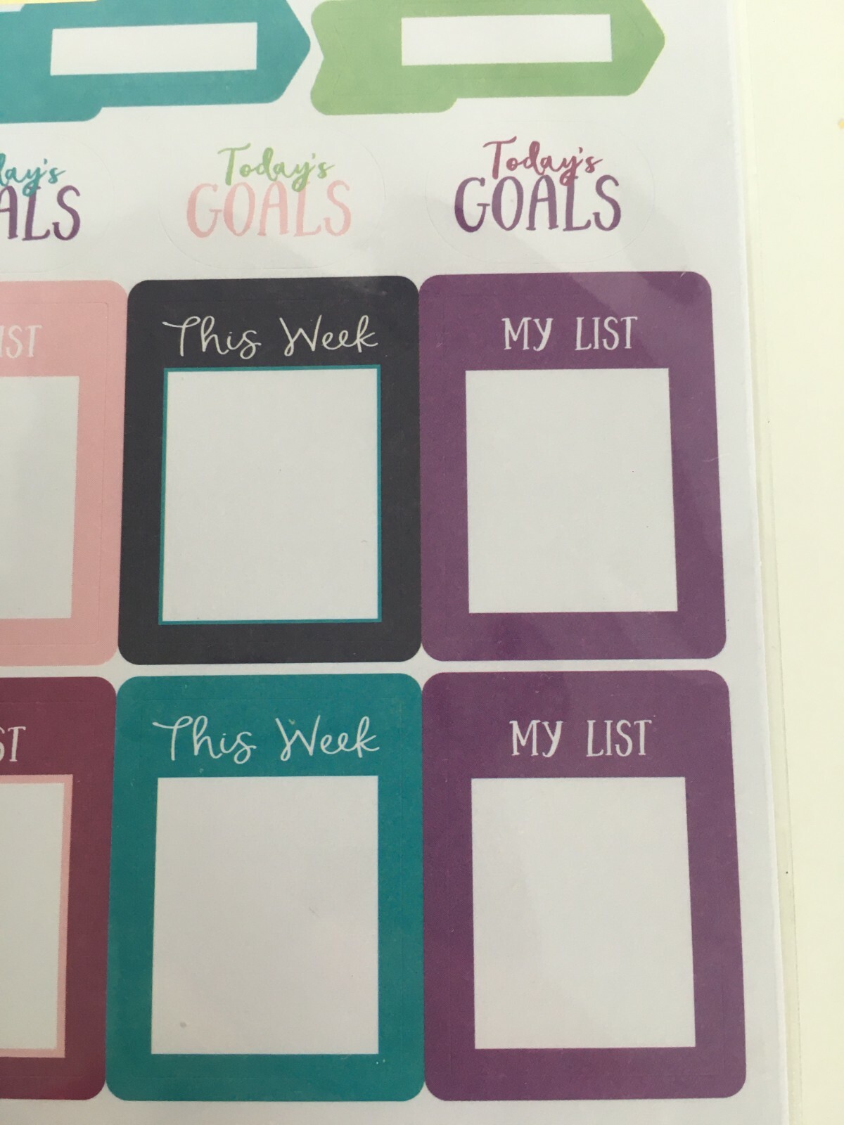 Pen and Gear Stickers 4 Sheets Todays Goals Weekly Planner Shopping To Do Lists
