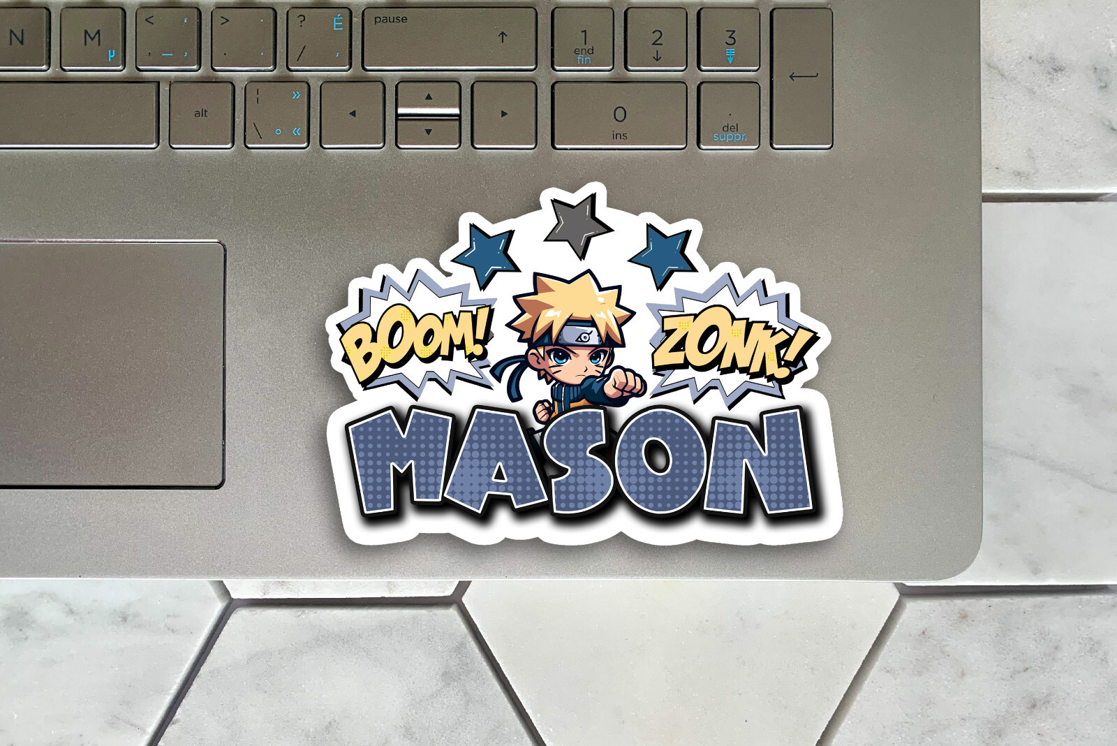 Custom Vinyl Name Sticker Anime Inspired Ninja Design Personalized Decal