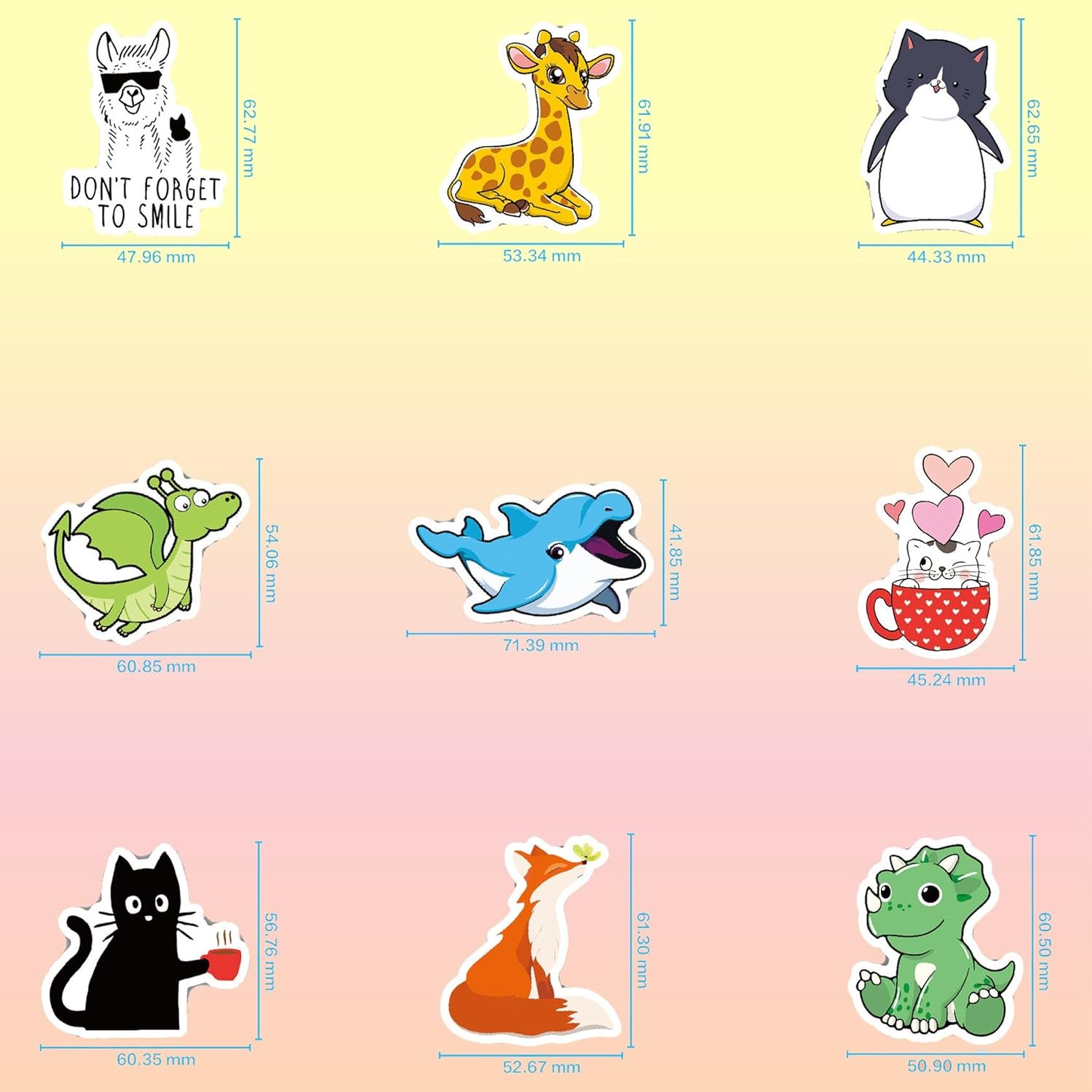 100 PCS Water Bottle Stickers for Kids Waterproof Cute Stickers for Water Bottle