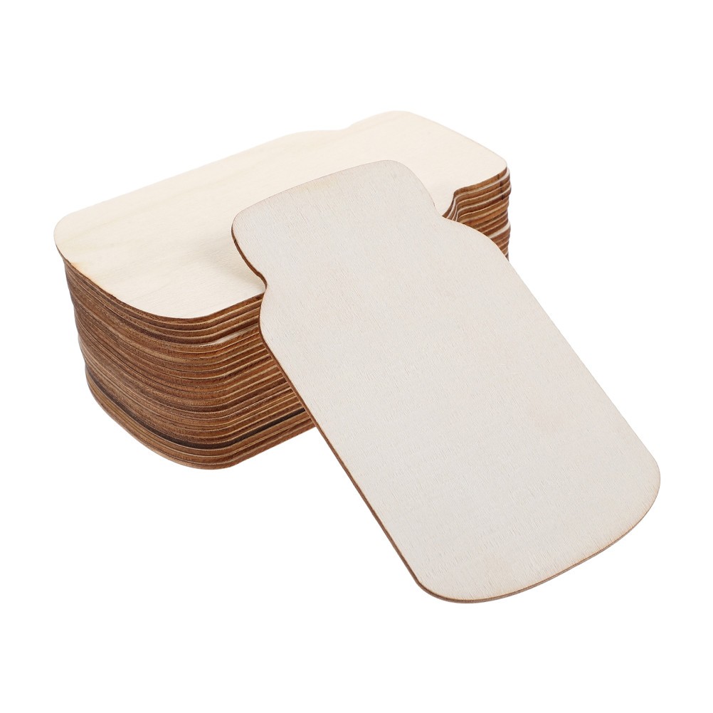 50 Pcs Wood Jar Slice to Paint Blank Farmhouse Signs Wooden Cutout