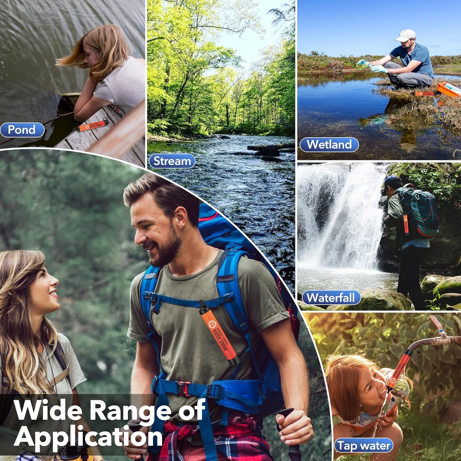 Straw Water Filter 5 Pack – Outdoor Camping & Hiking Survival Gear Kit for Famil