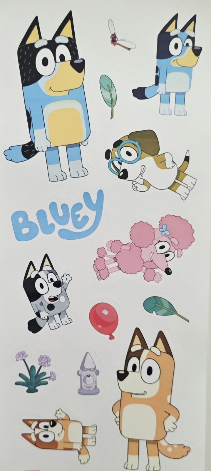 Kids Bluey Room Wall Decals Peel & Stick 14 Pieces/Stickers Birthday Party Decor
