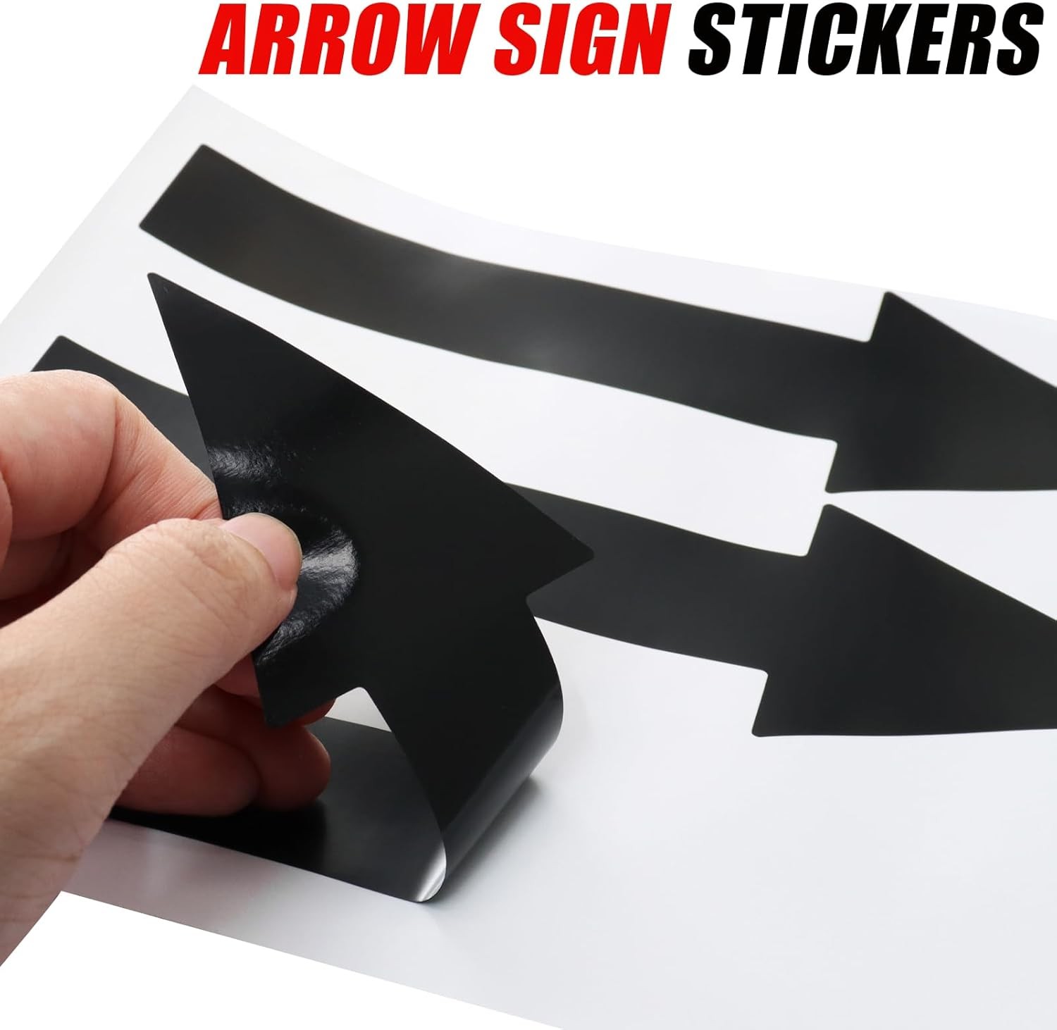 15 Pack Black Arrow Stickers 8×2 Inch Waterproof PVC Floor Wall Direction Signs