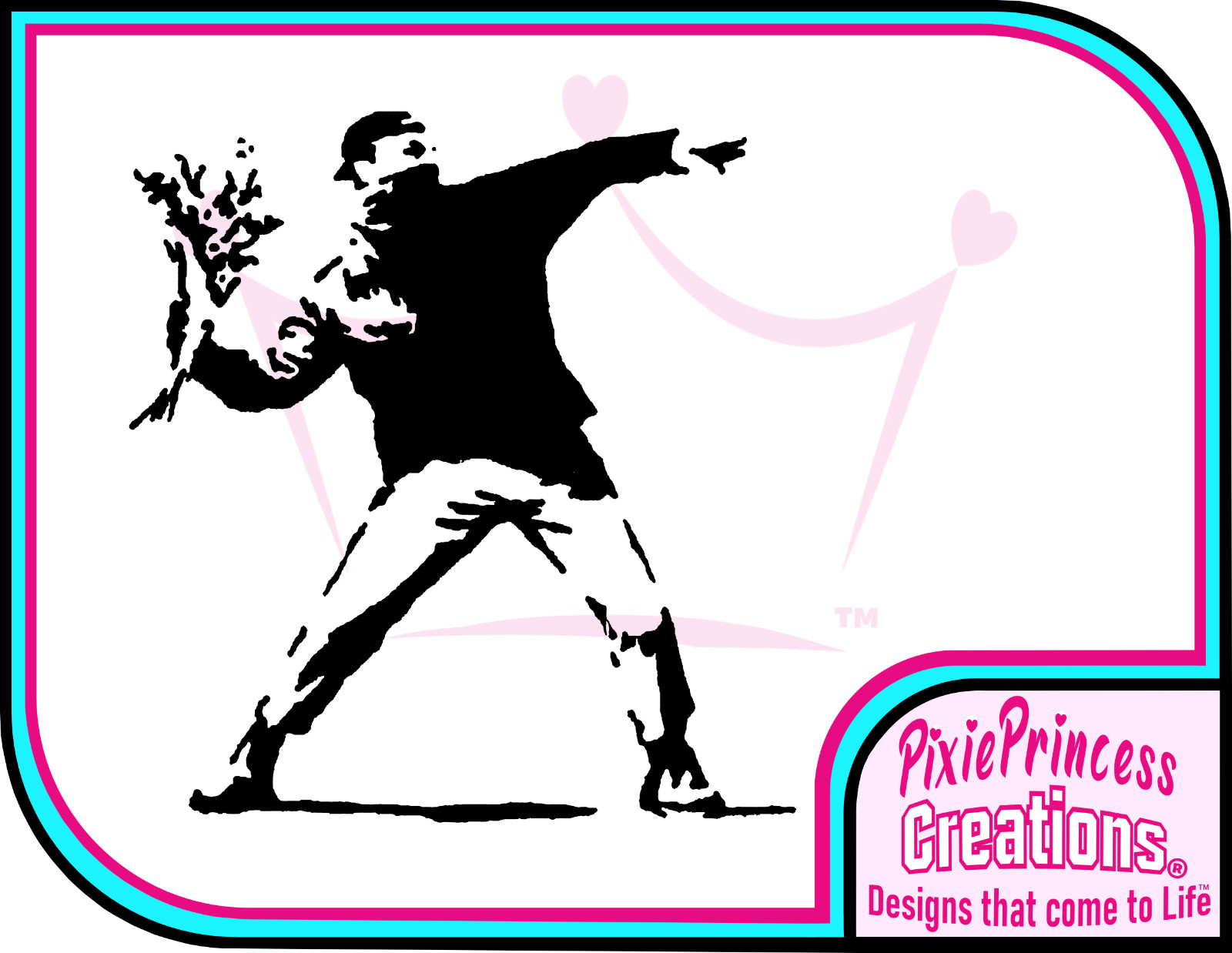 Banksy D Flower Thrower Vinyl Sticker Wall Art Poster Car Van Home Decor Decal