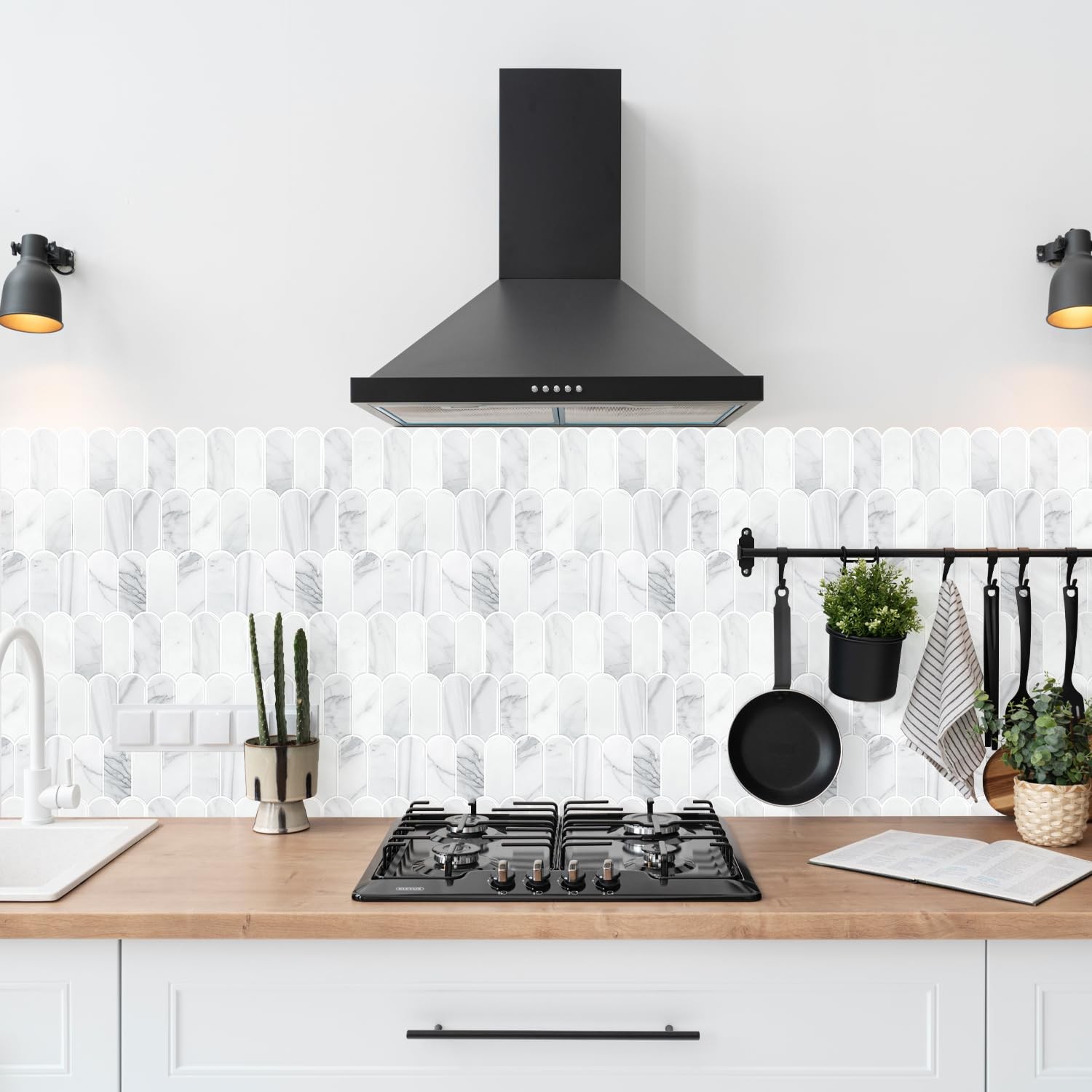 Upgraded Thicker Design Peel and Stick Backsplash Tile, 10-Sheet Statury Whit…
