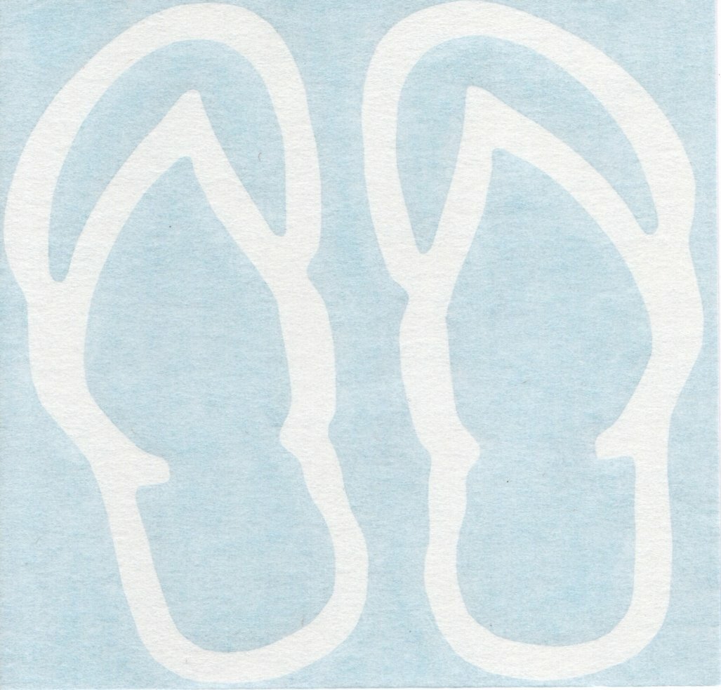 Slippers Slippahs Flip Flops Casual Hawaii Car Bumper Vinyl Decal Sticker 05033