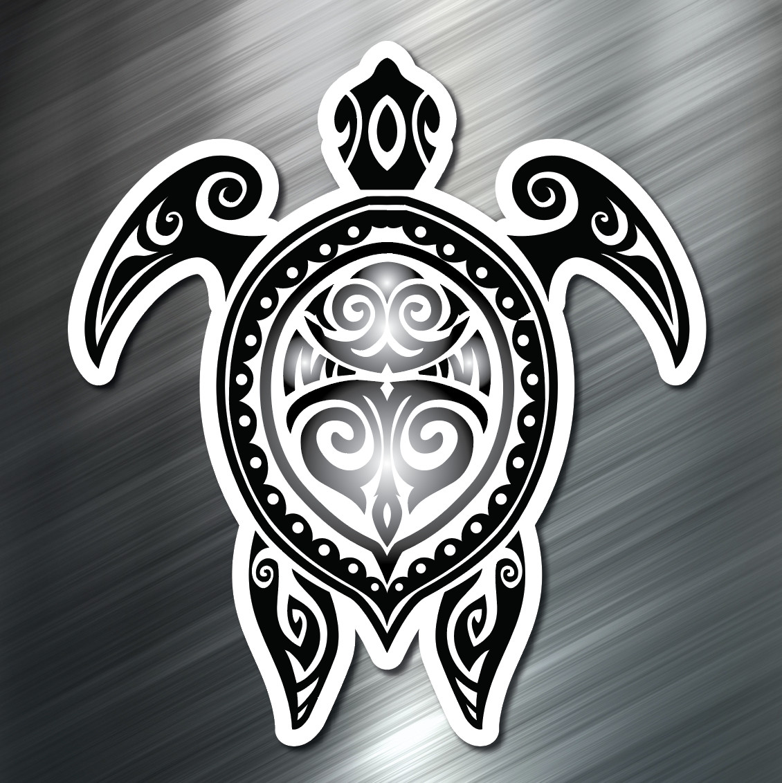 (1) ONE Tribal Sea Turtle Decal Sticker Car Boat Fishing Dive Beach Ocean Hawaii