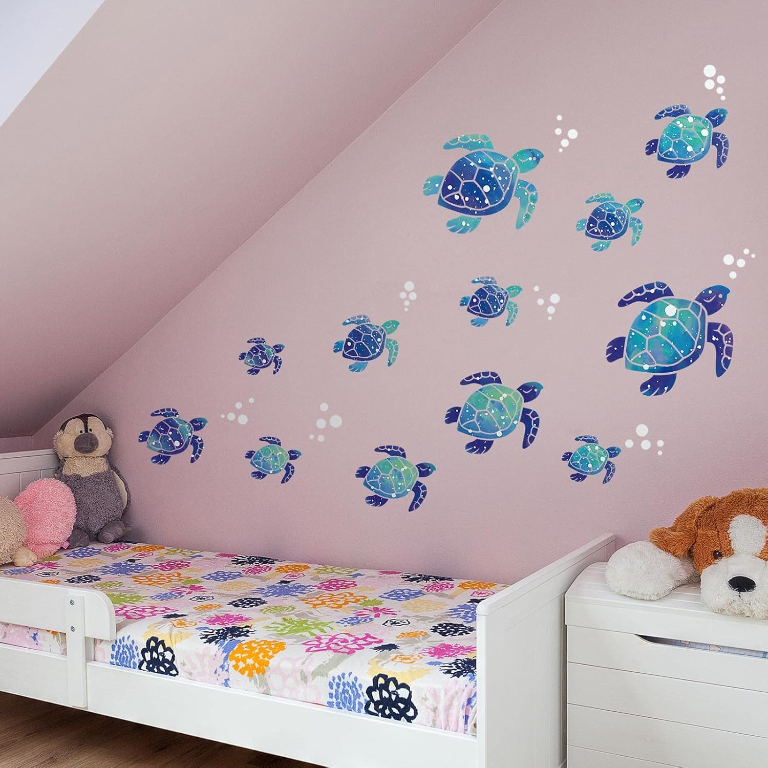 Sea Turtle Wall Decals Ocean Turtle Stickers Underwater Waterproof Decoration