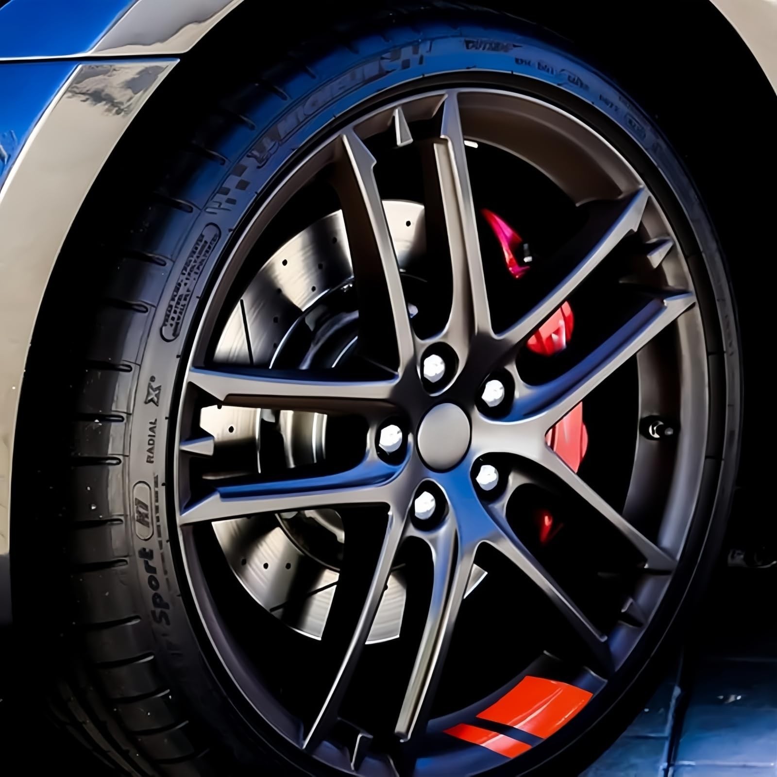 6/8pcs Rim Decal Stripes Car Decals for 1821 Inch Wheels 8