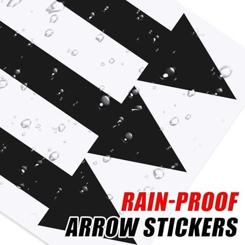 15 Pcs Arrow Stickers, Black, 8" x 2", Self-Adhesive PVC Decals | Waterproof & R