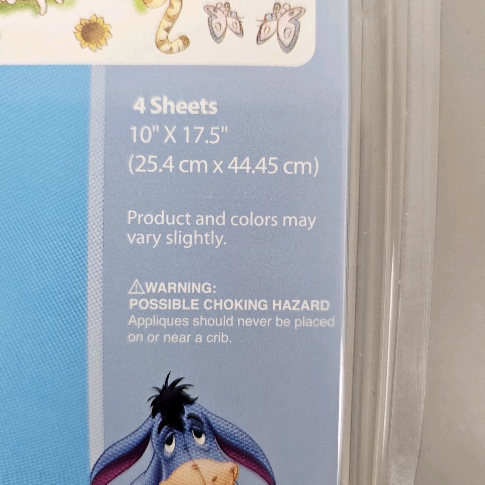 Disney Winnie the Pooh Piglet Self Adhesive Peel and Stick Wall Art 4 Sheets