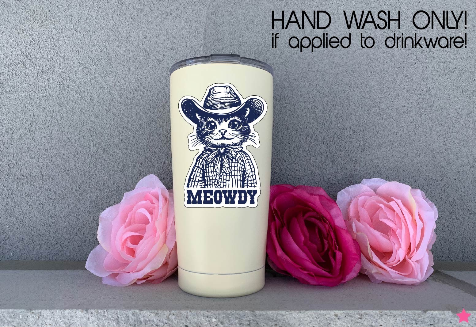 Meowdy Cat Decal Sticker Cowboy Hat Western Country Vibes Kitty Decor Pardner