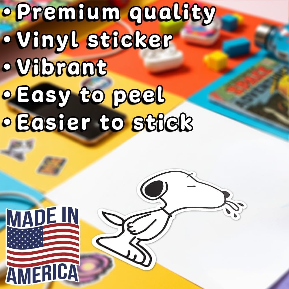Snoopy Tongue Out Vinyl Sticker Standing Beagle Decal for Laptop & Car 5.5 H "