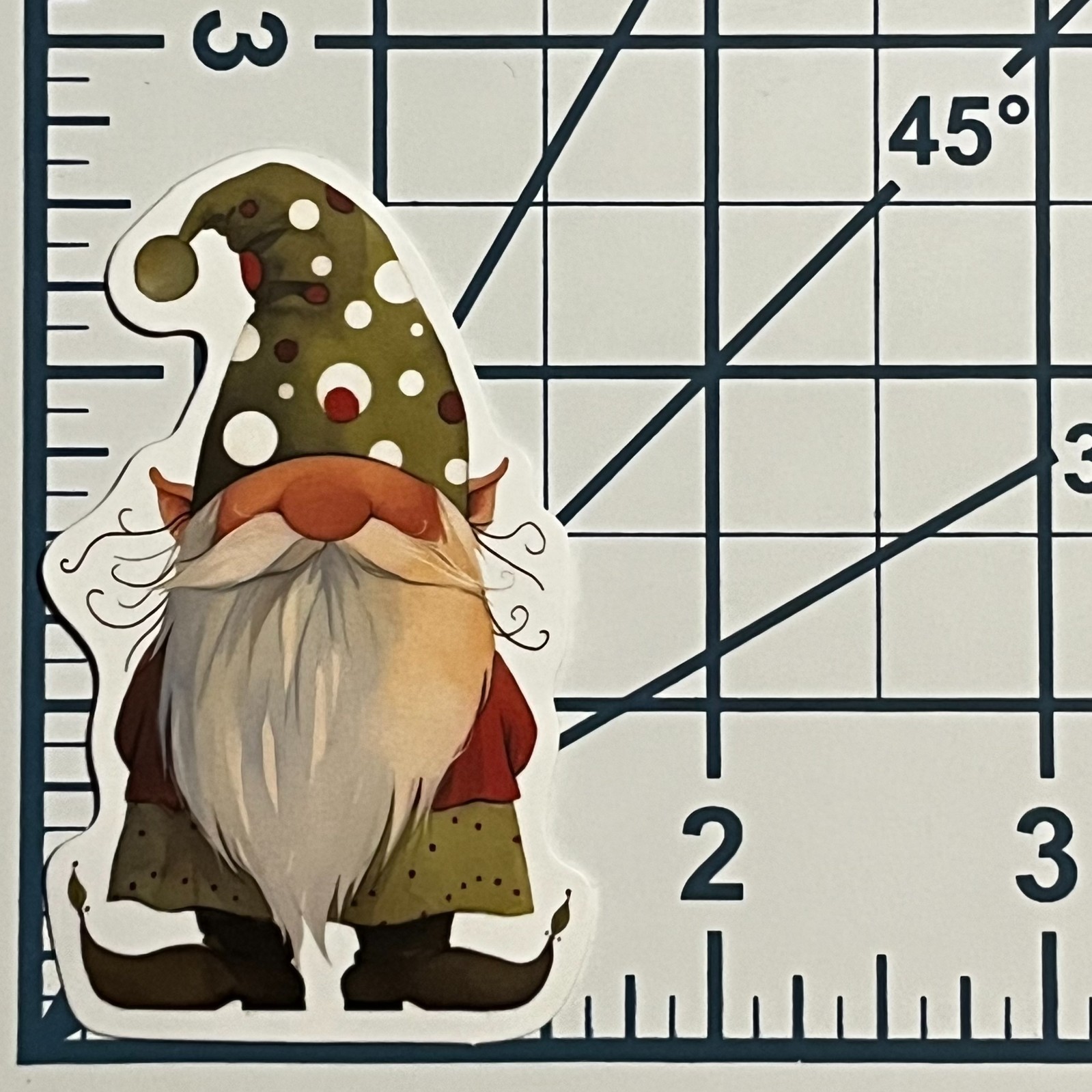 Spotted Hat Gnome Sticker Vinyl Die Cut Scrapbooking Journal Holiday Decal