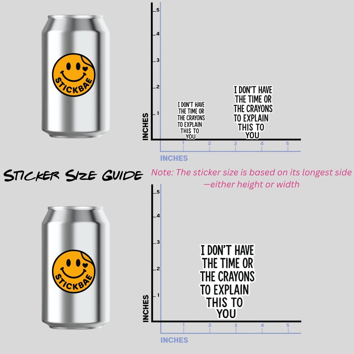 4Pcs I Don’t Have the Time or the Crayons to Explain This Stickers