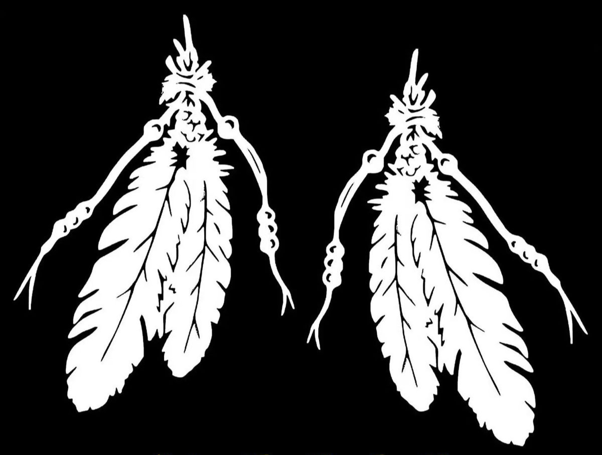 Native American Feathers Mirrored Color & Size Options Vinyl Decal Window Car