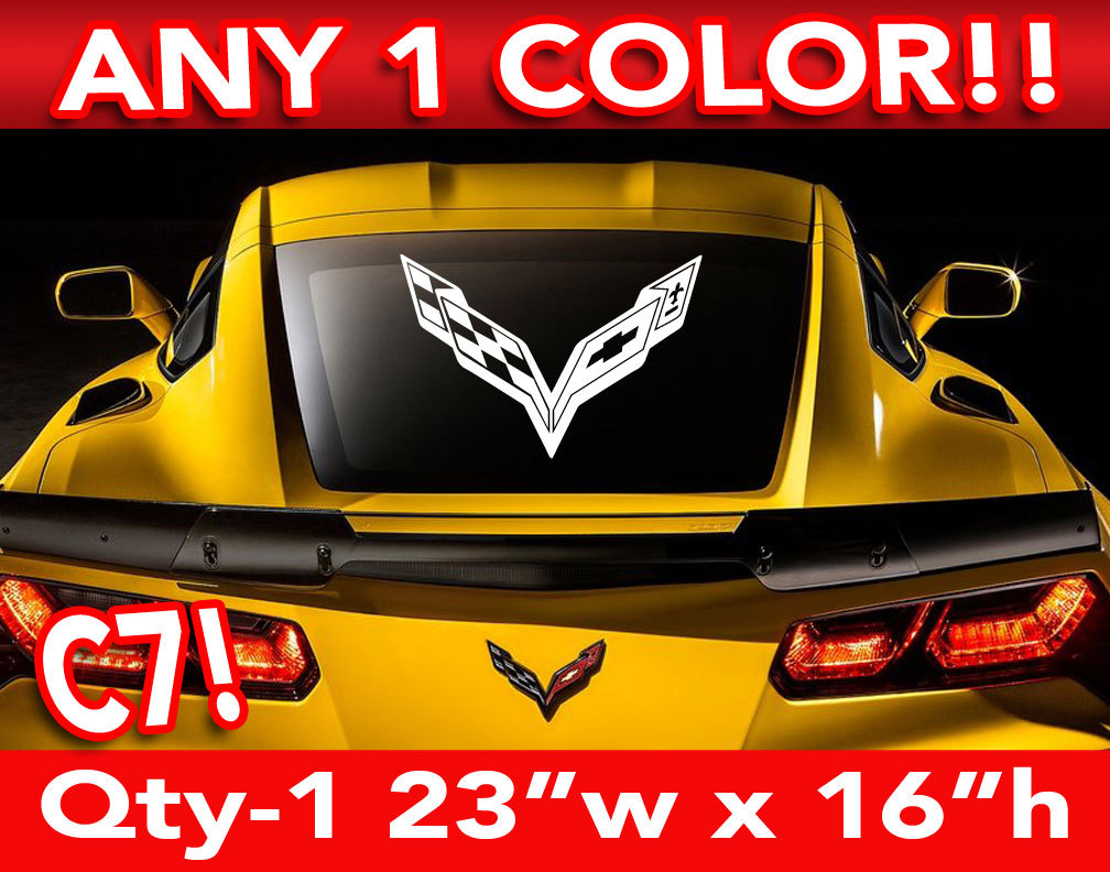 CORVETTE STINGRAY C7 CAR OR WALL DECAL STICKER 23"w x 16"h ANY 1 Color