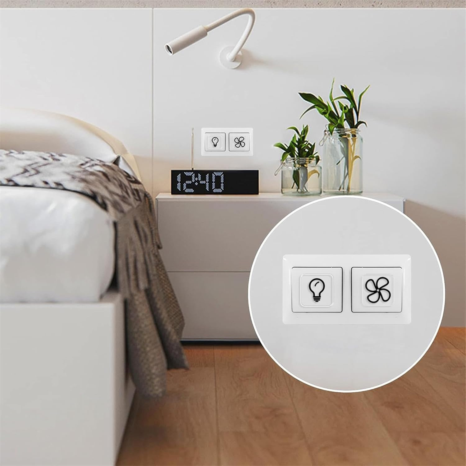 578PCS Light Switch Decals Transparent Light Switch Labels Stickers Waterproof S