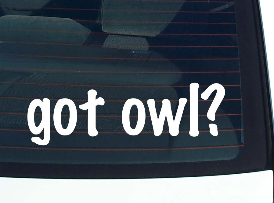 got owl? CAR DECAL BUMPER STICKER VINYL FUNNY JOKE WINDOW