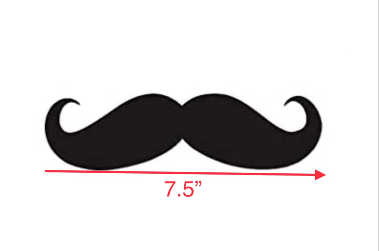 Mustache Decal Sticker 7.75" / 16" OR 24" For Car / Room / Party St-72