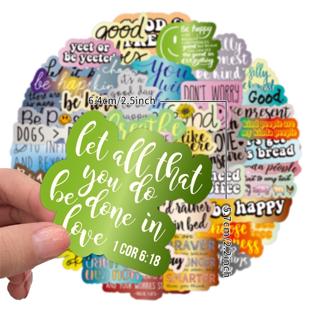 20 Random Inspirational Phrase Stickers Text Decals Laptop Hydro Free Shipping!