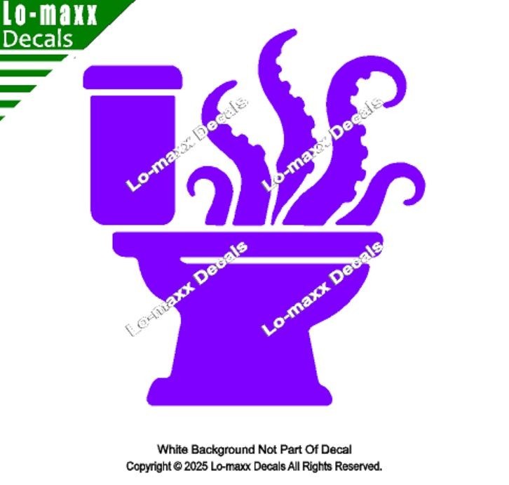 Octopus Tentacles Toilet Pictogram Restroom Vinyl Decal Unnatural Origins