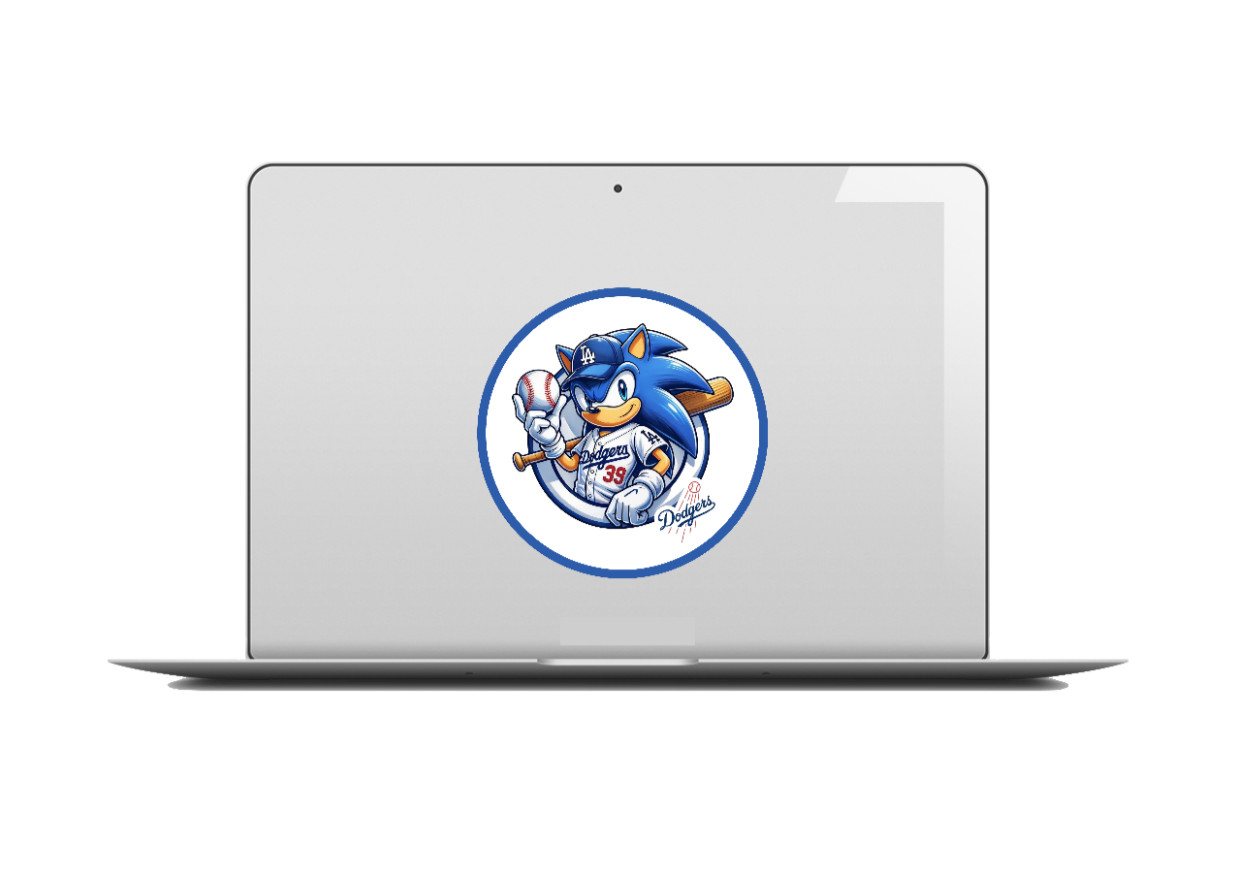 Los Angeles Dodgers (Sonic) 4" Vinyl Decal Handmade Auto Cooler Laptop Tool Box