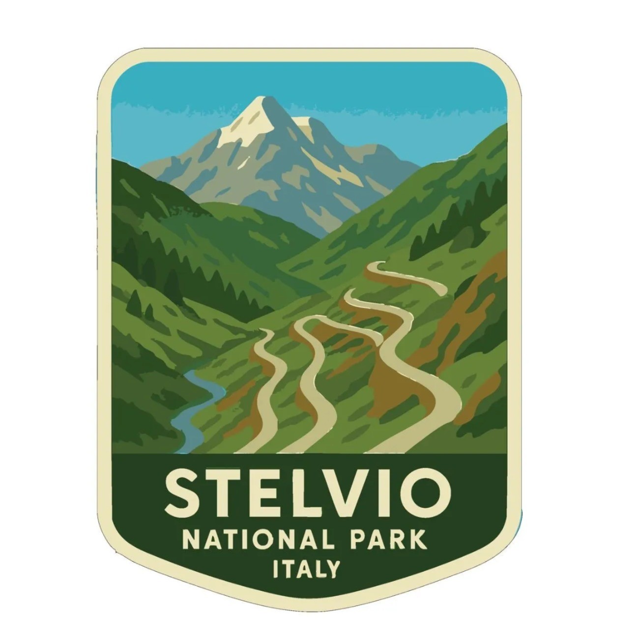 Stelvio Italy Iron On Heat Transfer Vinyl HTV Die-Cut World National Parks