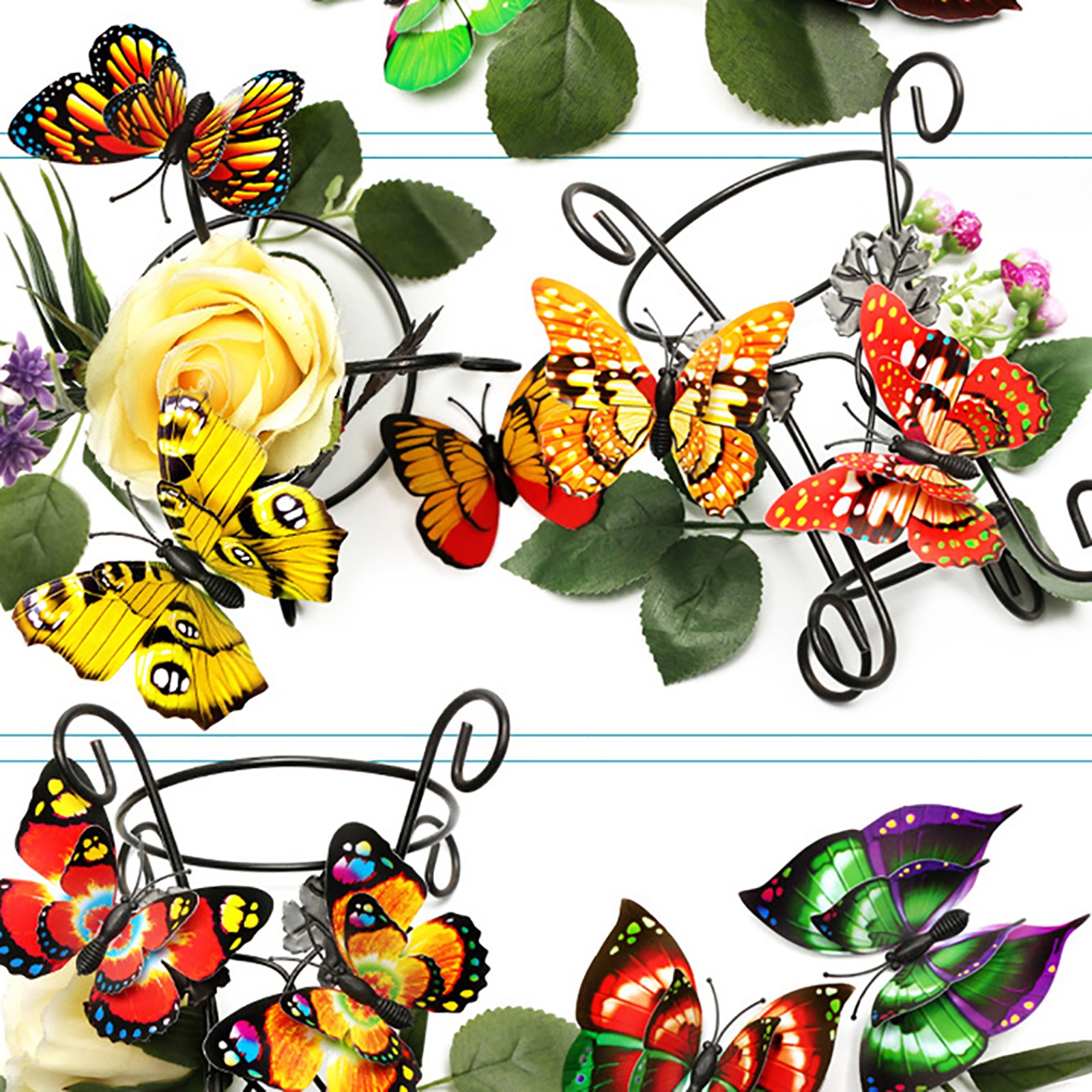 7cm 3D Mixed Color Double Layer Butterflies With Magnet Home Decoration Stickers