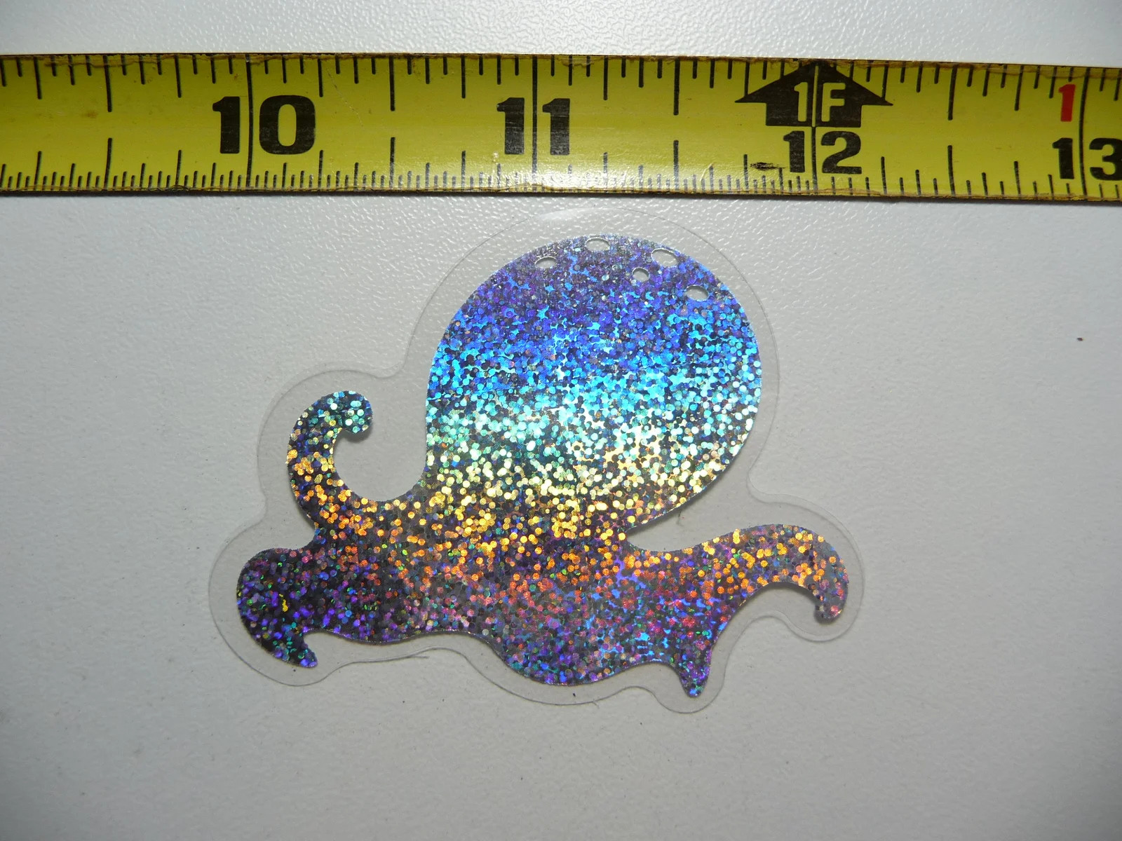 HOLOGRAPHIC OCTOPUS SMALL STICKER DECAL OCEAN SEA LIFE SPARKLE FUNNY