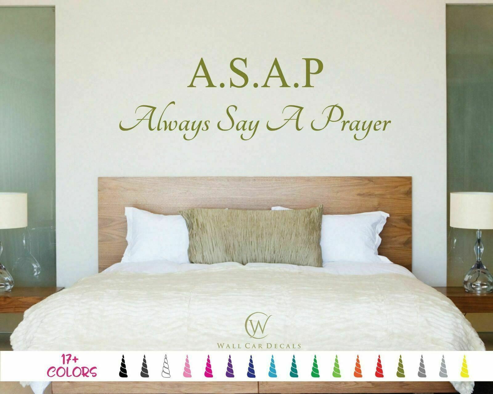 ASAP Always Say A Prayer Inspirational Removable Wall Quote Vinyl Decal Bible