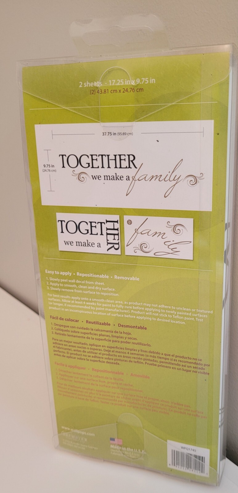 WallPops • Together We Make a Family • Wall Decal Words Peel And Stick Wall Art