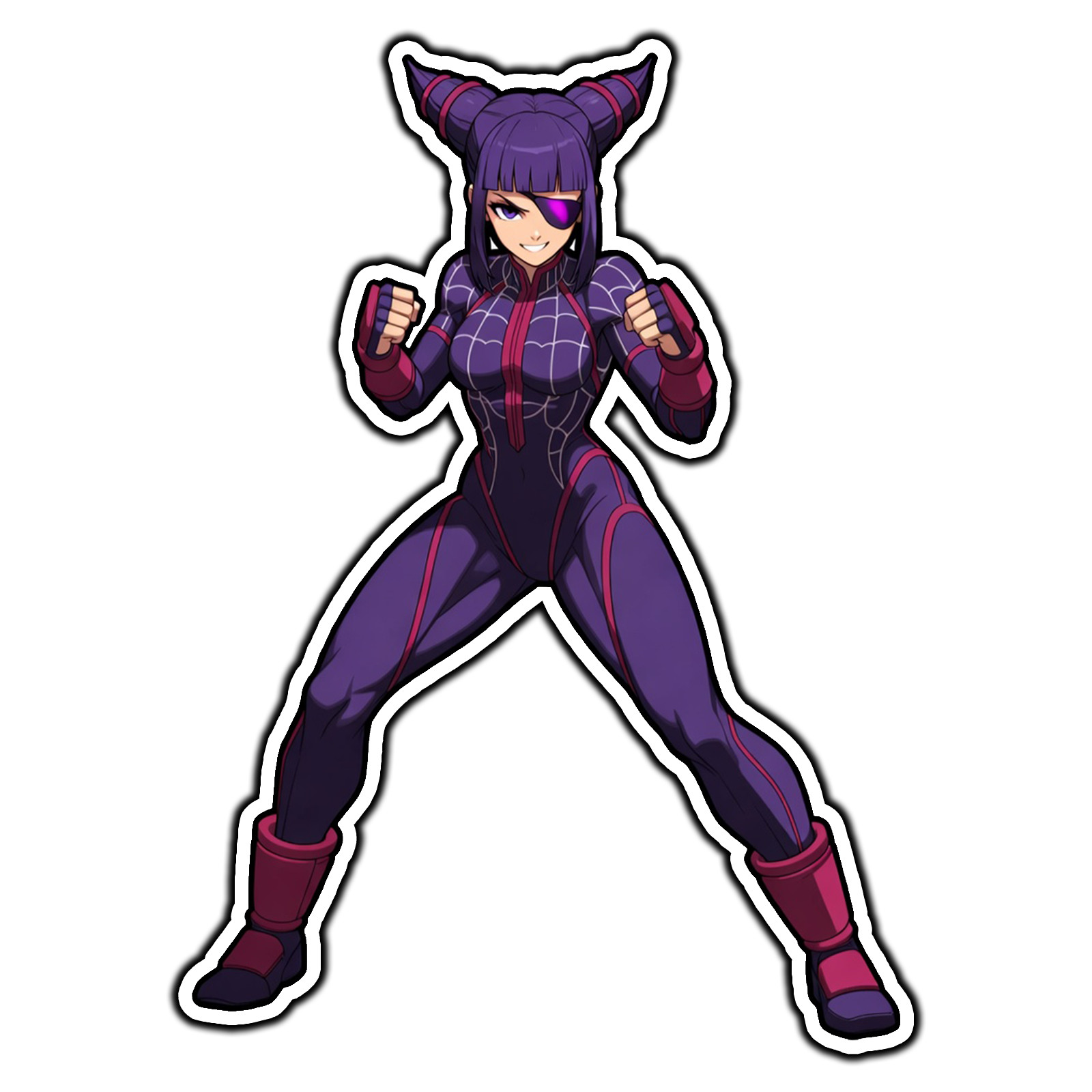 Juri Han #1 Street Fighter Retro Sticker Waterproof Vinyl Decal Die-Cut