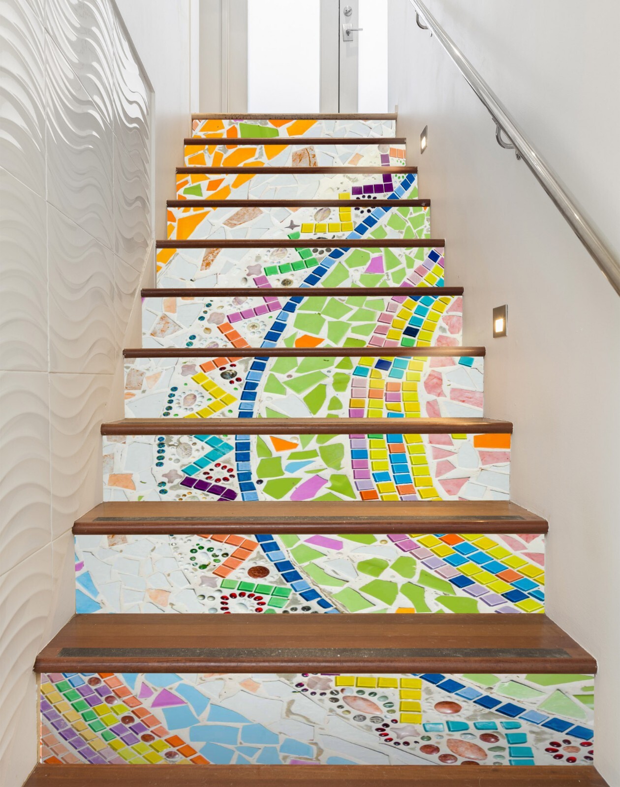 3D Color Texture AZ455 Stair Risers Decoration Mural Vinyl Wallpaper Kay