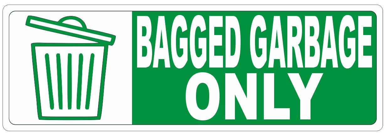 Bagged Garbage Only Sticker D7267