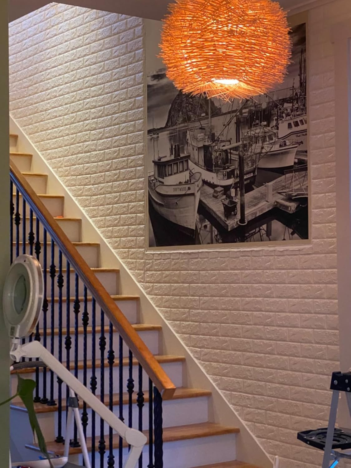 10PCS 3D Brick Wall Stickers, 59 Sq.Feet PE Foam Self-Adhesive Wallpaper Removab