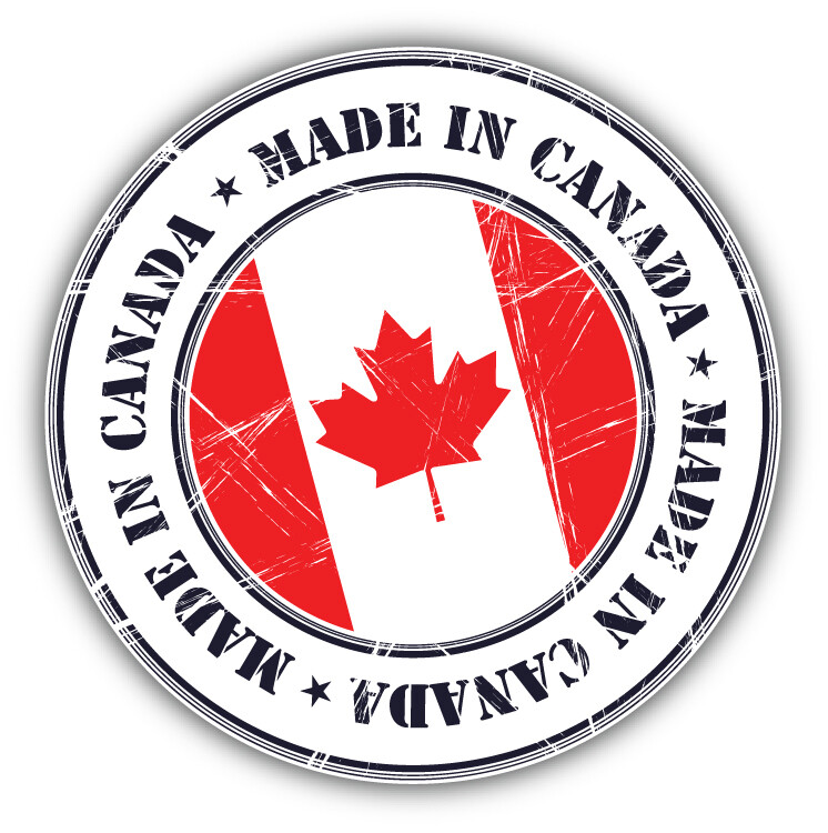 Made In Canada Grunge Flag Stamp Car Bumper Sticker Decal