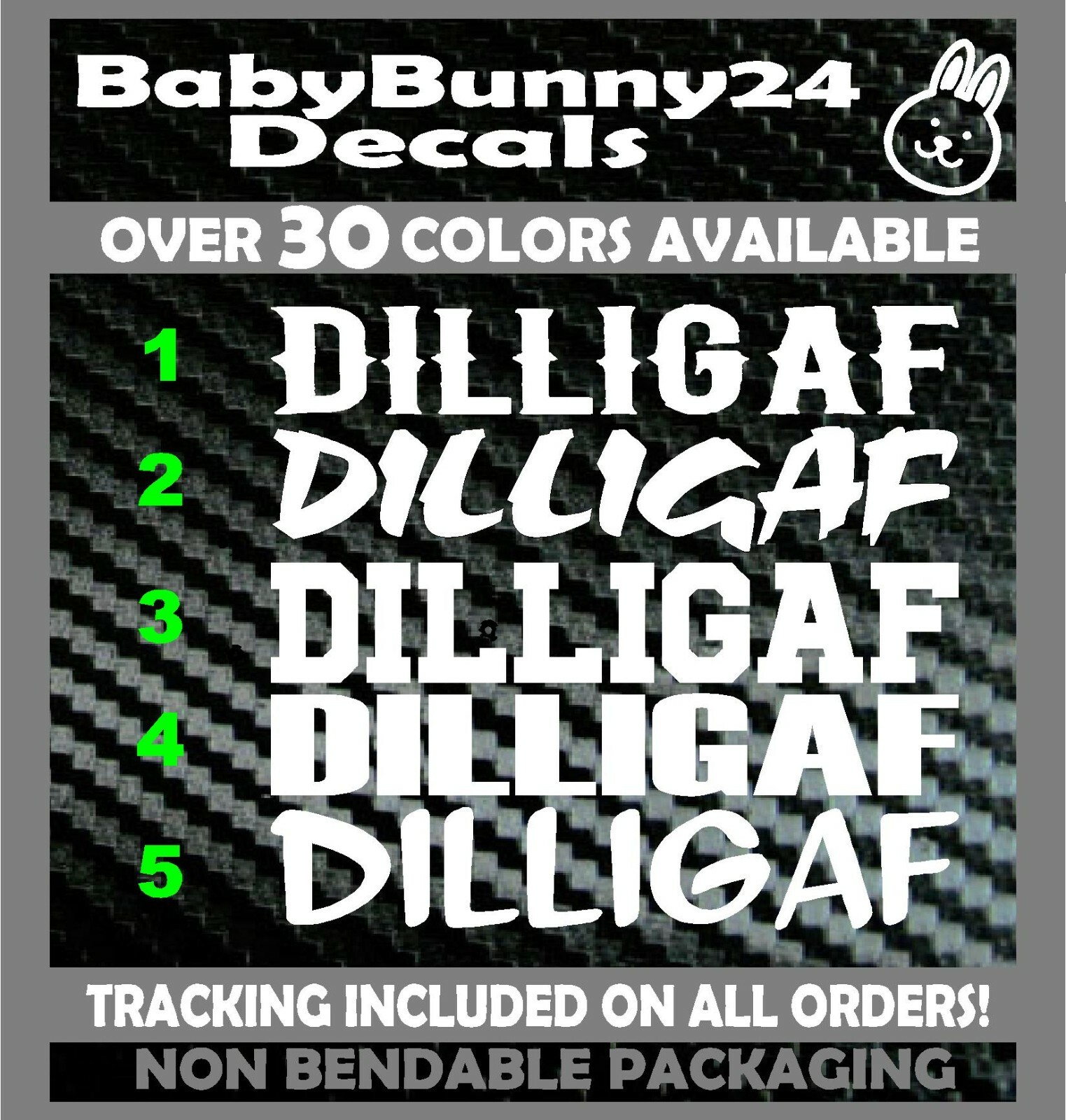D.I.L.L.I.G.A.F Vertical Windshield Vinyl Decal Sticker Car Truck Dilligaf Mud