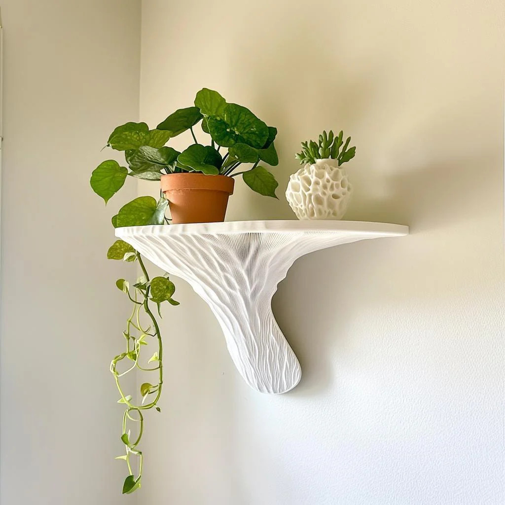 Deadly Galerina Mushroom Shelf | Organic 3D Printed Floating Shelf |