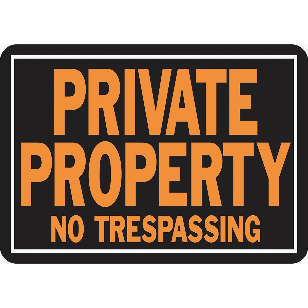 Hy-Ko 10×14 Day-Glo Aluminum Sign, Private Property No Trespassing 848 Pack of
