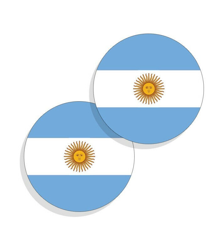 Argentina Flag Stickers Flag Decals Vinyl Indoor Outdoor Round 4pack