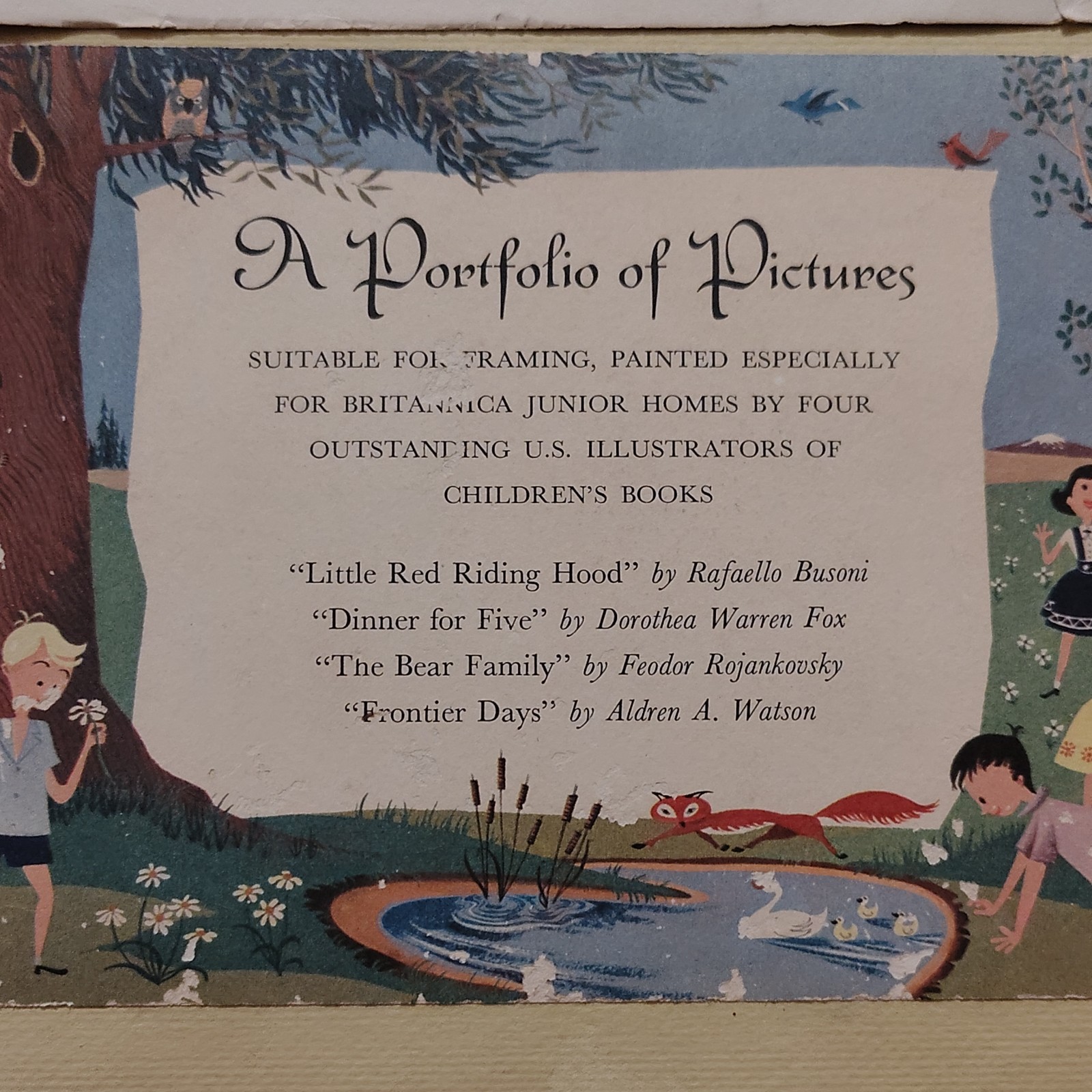 Vintage Set of Lithograph Prints Children Nursery Books Stories Little Red