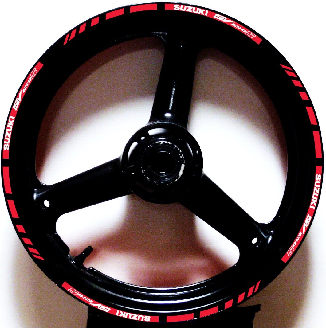 PRINTED CUSTOM GP STYLE 2 TONE RIM STRIPE WHEEL DECAL TAPE STICKER SUZUKI SV650S