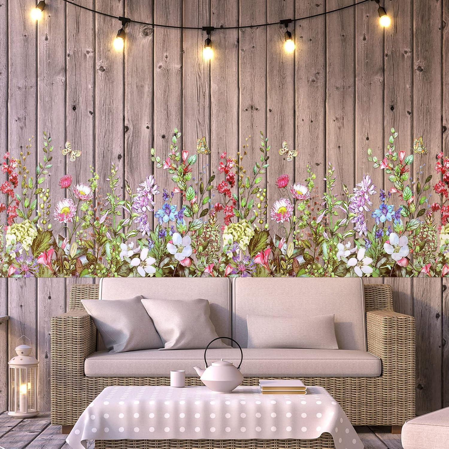 Flower Wall Decals Floral Butterfly Wall Stickers Wildflower Greenery W…