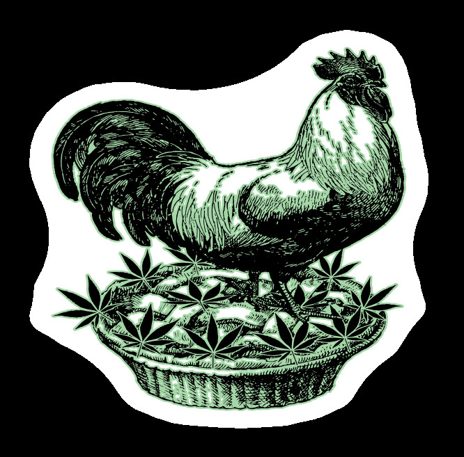 Weatherproof Chicken Pot Pie Weed Stickers Vinyl Decal Added Layer UV Safe Humor