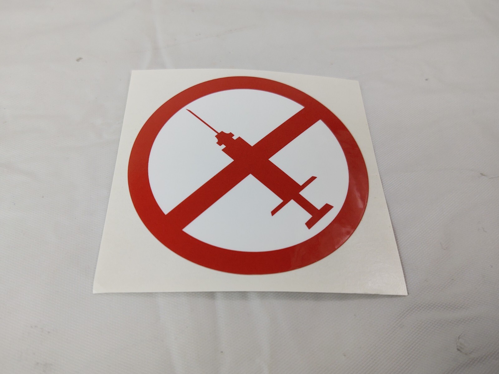 No Syringe Needles Round Trash Can Receptacle Stickers 12 Individual Stickers