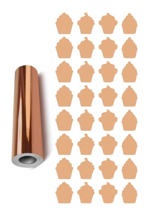 Cupcake Stickers Sticker Chrome Rose Gold 1" DC12
